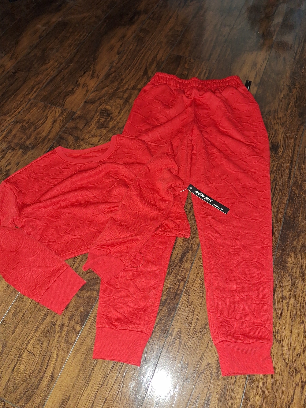 New Mix Women Red Jogger Suit.crop Top Has ADJUSTABLE DRAWS WAIST Sweatpants -